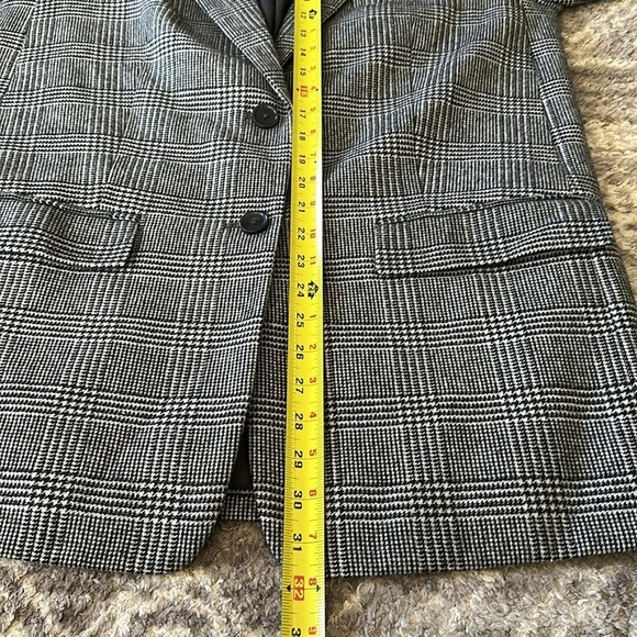 Everlane The Oversized Blazer In Italian Wool Herringbone Plaid Size 6 - Picture 9 of 11